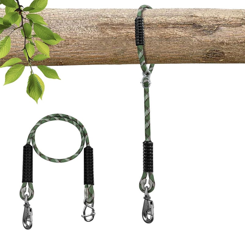 Dakzhou Adjustable Tree Swing Ropes Heavy Duty Hammock 7.25Ft(87"),360°RotationTree Swings Hanging Straps for Outdoor Swings Hammock Playground Set Accessories,1Pack of Green - Image 1